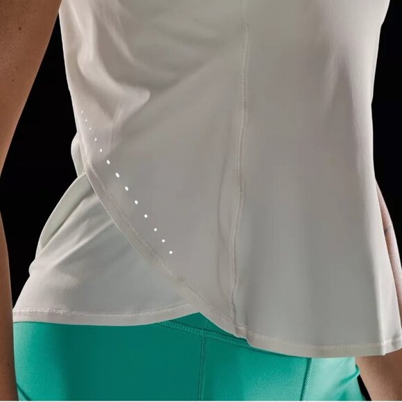 lululemon athletica Fold-Over Running Tank Top Color: bone Size4 - Picture 3 of 3